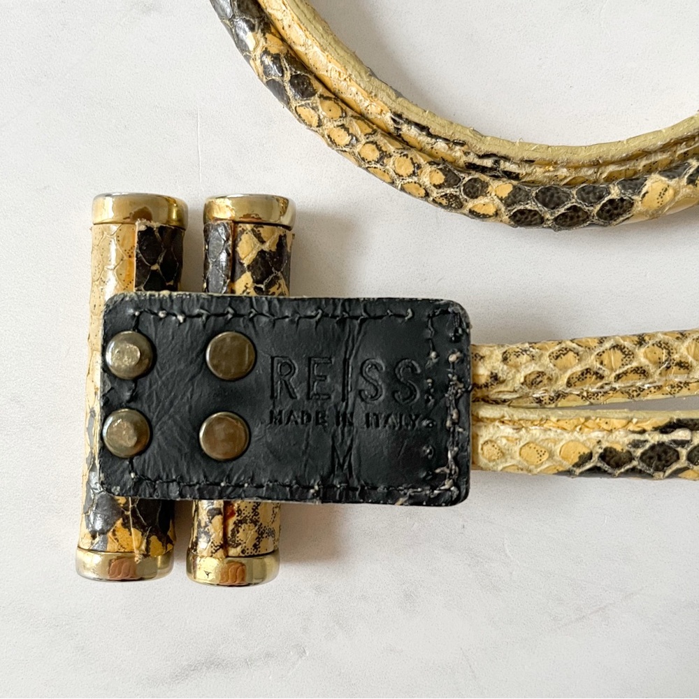 Reiss RARE Yellow Python Snakeskin Thin Leather L… - image 5